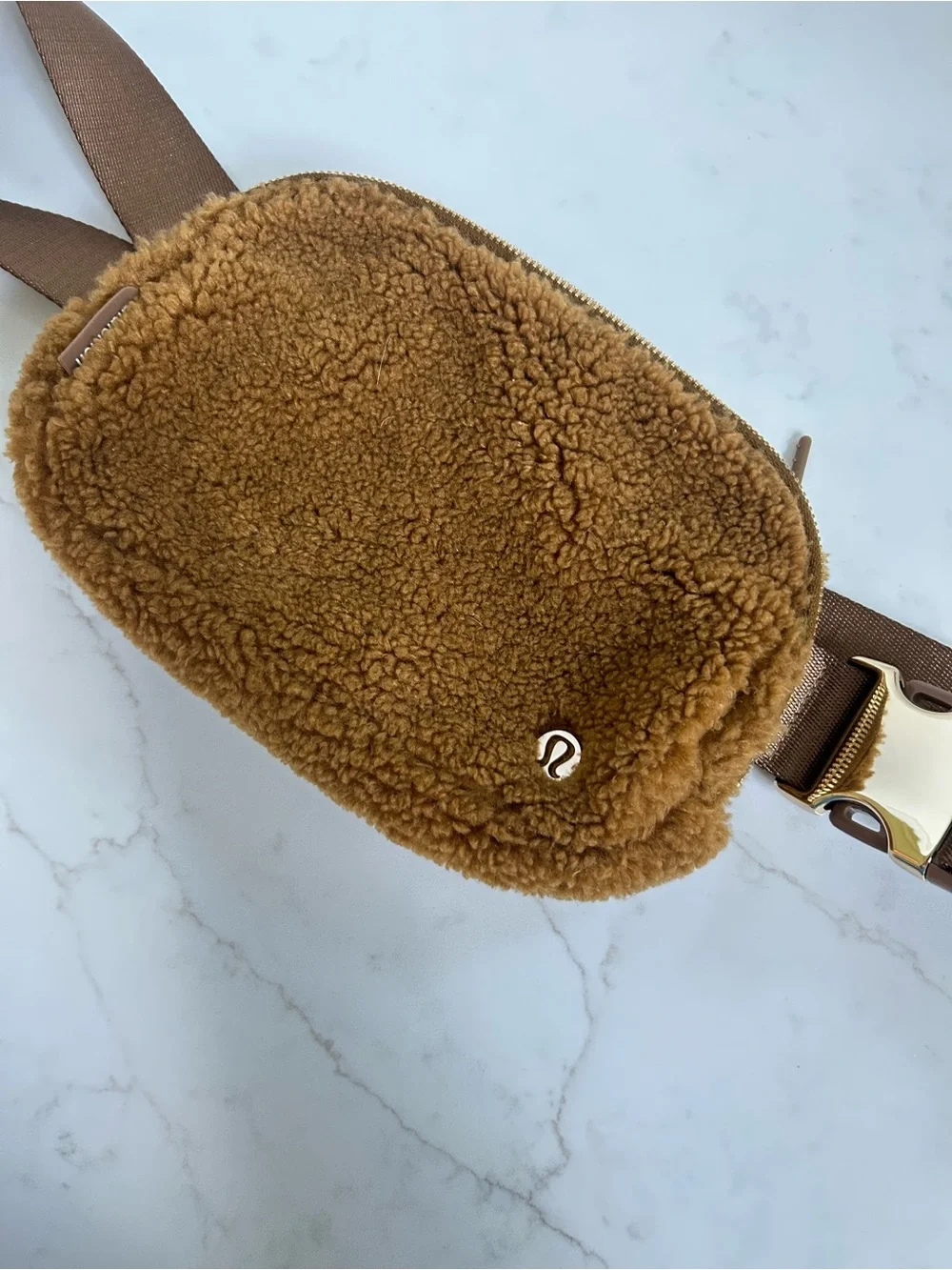 lululemon athletica Brown Sherpa Crossbody Belt Bag